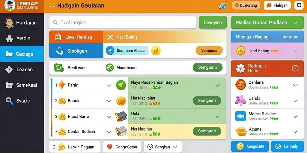 Tampilan menu utama yang menarik dan mudah dinavigasi.
